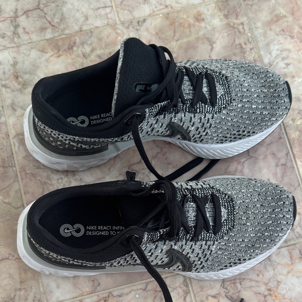 Nike React Infinity Black and White Knit Sneakers